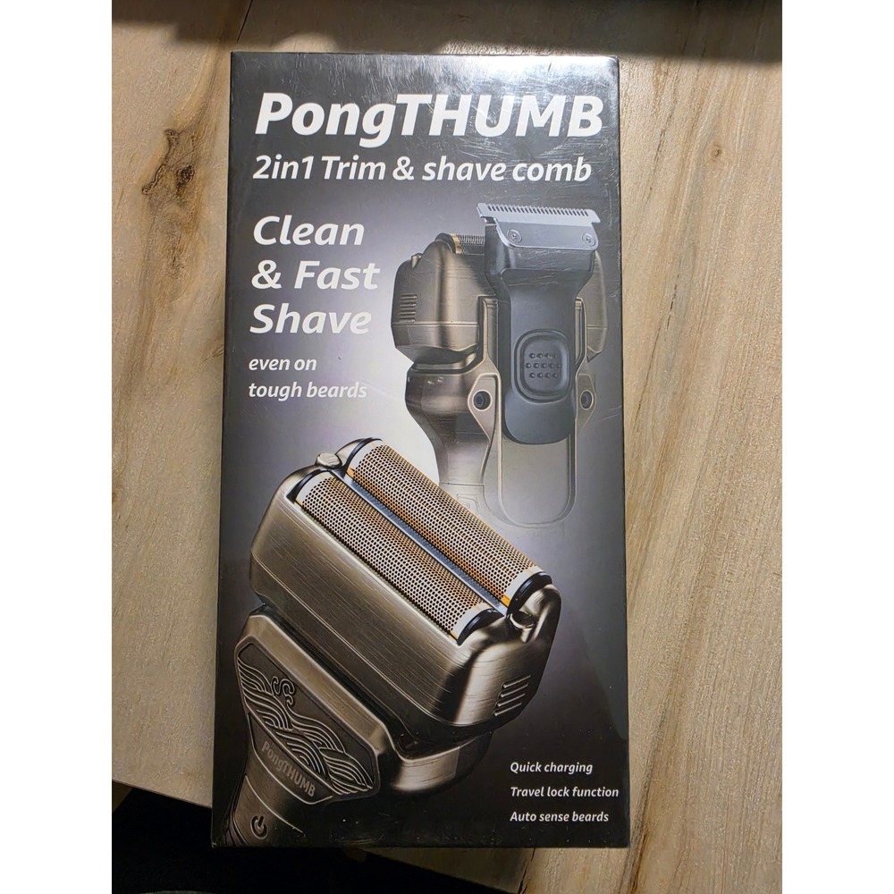 NEW Sealed PongTHUMB 2-in-1 Electric Foil Shaver & Trimmer USB-C Wet/Dry